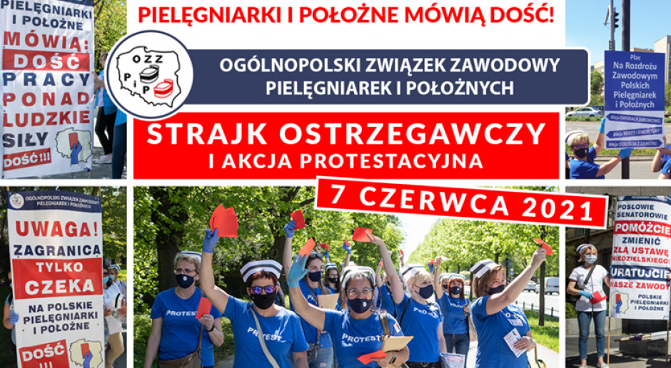Krystyna Ptok zaznaczyła, że planowane są także akcje solidarnościowe i manifestacje pod szpitalami. Fot. OZZPiP/Fb Dzisiaj strajk pielęgniarek i położnych - udział zapowiada ok. 40 szpitali