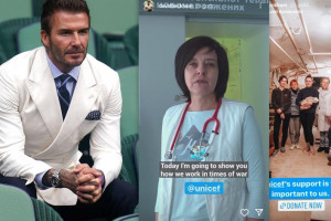Ukraińska lekarka dzięki UNICEF pokazała pracę szpitala. David Beckham udostępnił swoje konto