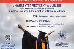 Studia podyplomowe „Master of Business Administration w ochronie zdrowia” prowadzone przez Uniwersytet Medyczny w Lublinie