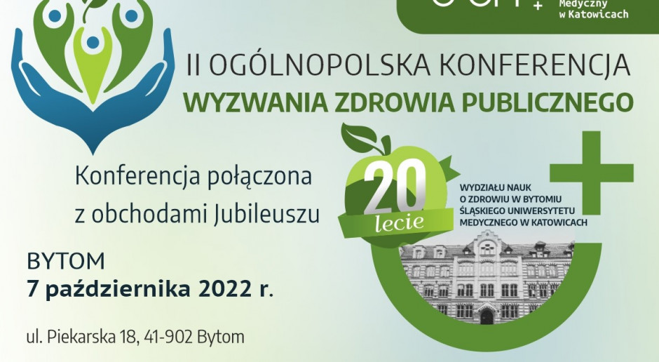 Plakat zapowiadający wydarzenie w Bytomiu. Fot. Mat. prasowe "Wyzwania Zdrowia Publicznego" - II Ogólnopolska Konferencja